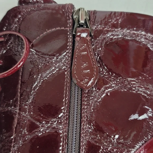 Alaia Calzature Donna Croco Burgundy Patent Leather Ankle Wedge Boots Size 37.5